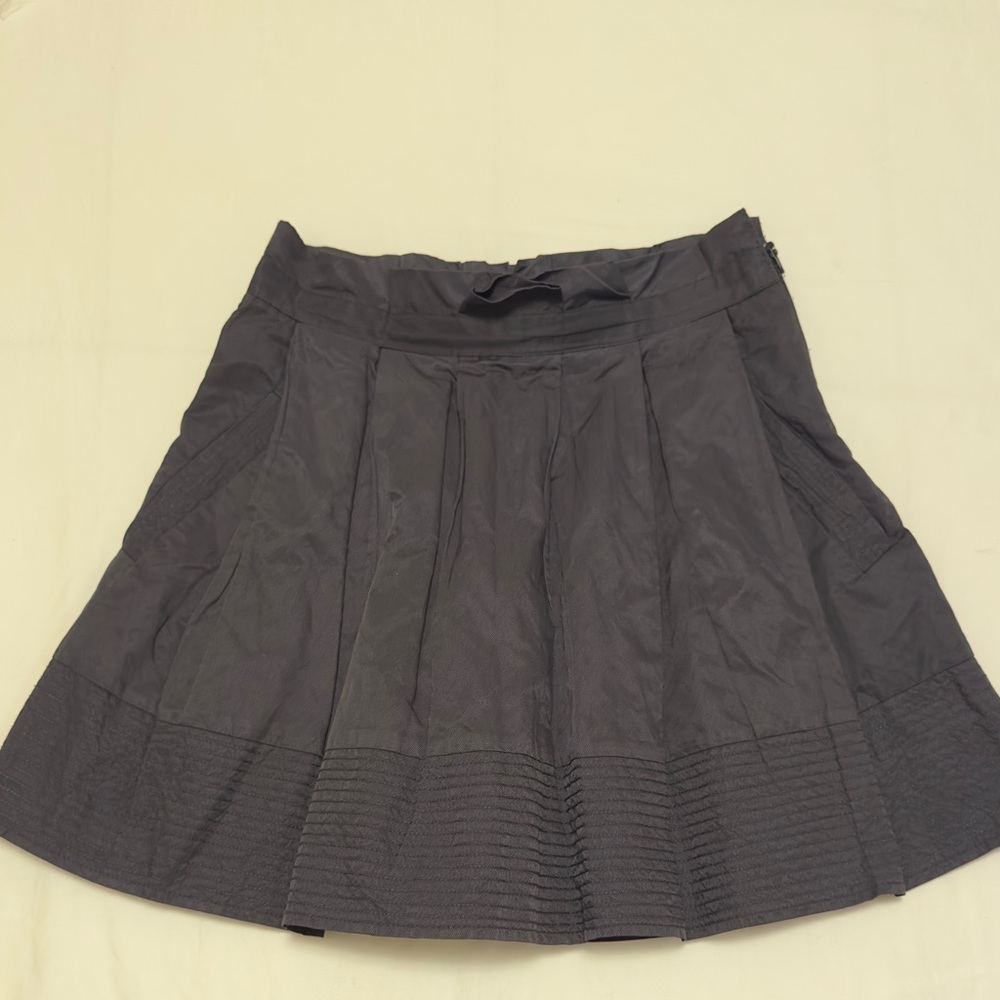 Bebe Gray Pleated A-Line Mini Skirt for Work